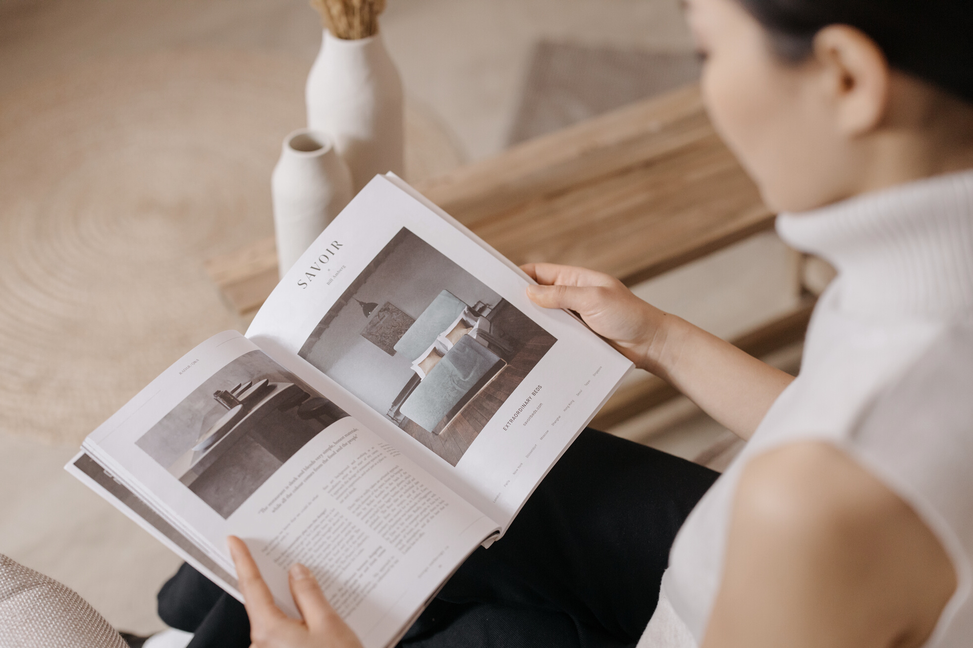 A Woman Reading a Magazine